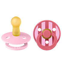BIBS Colour Pacifiers - Size 2 - 2-Pack - Round - Baby Pink/Cora BIBS Colour Pacifiers - Size 2 - 2-Pack - Round - Baby Pink/Cora