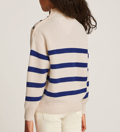Tommy Hilfiger Genser - Strikk - Mock Neck - Ivory Petal/Wedge B