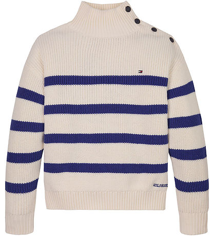 Tommy Hilfiger Genser - Strikk - Mock Neck - Ivory Petal/Wedge B