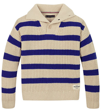 Blouse Tommy Hilfiger - Tricoté - Coin Blue Stripe Classic+ Beig Blouse Tommy Hilfiger - Tricoté - Coin Blue Stripe Classic+ Beig