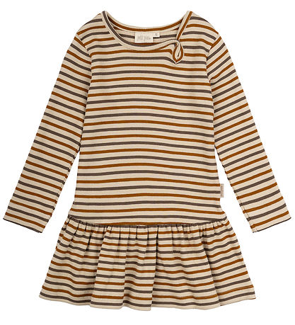 Petit Piao Kleid - Rib - Modal - Chocolate Brown/Golden So/Dark