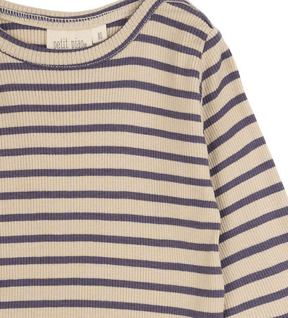 Petit Piao Blússa - Rib - Modal - Dusty Violet/Dark Off White Petit Piao Blússa - Rib - Modal - Dusty Violet/Dark Off White