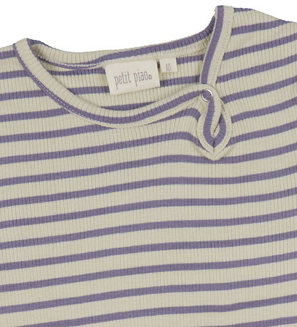 Petit Piao Dress - Rib - Modal - Dusty Violet/Dark Off White