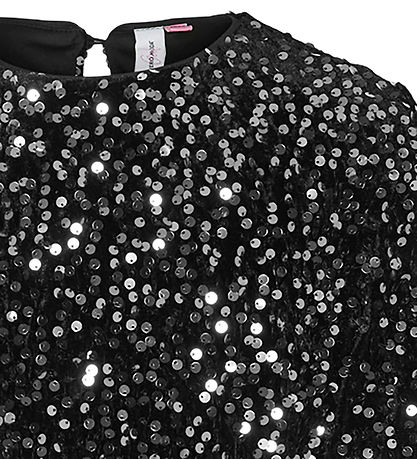 Vero Moda Girl Kjole - VmBella - Black/Sølv Paljetter