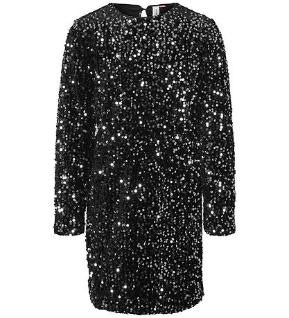 Vero Moda Girl Kjole - VmBella - Black/Sølv Paljetter