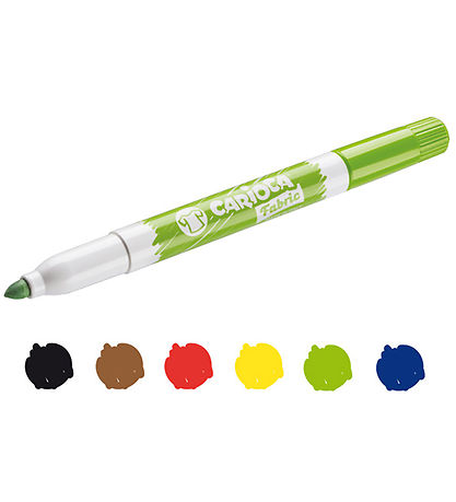 Carioca Stofmarkeringen - 6 stk - Maxi Tip - Multicolour Carioca Stofmarkeringen - 6 stk - Maxi Tip - Multicolour