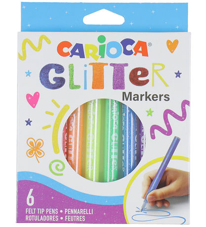 Carioca Tusjer - 6 stk. - Glitter