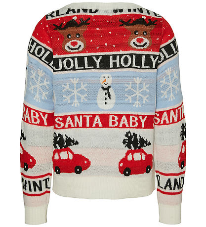 Vero Moda Girl Blouse - Knitted - VmHolly Jollyflakes - Birch/Ar