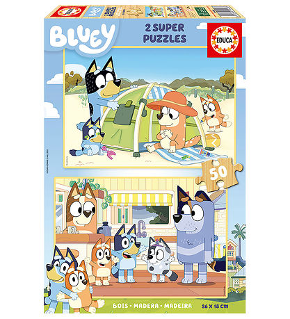 Puzzle Educa - 2x50 Briques - Bluey Puzzle Educa - 2x50 Briques - Bluey