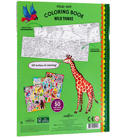 Eeboo Ausklappen Malbuch m. Stickers - Wilde Tiere Eeboo Ausklappen Malbuch m. Stickers - Wilde Tiere