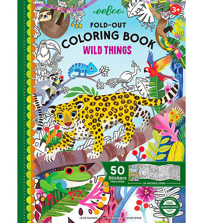 Eeboo Ausklappen Malbuch m. Stickers - Wilde Tiere Eeboo Ausklappen Malbuch m. Stickers - Wilde Tiere