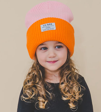 Lil'Boo Copenhagen Beanie - Knitted - Cozy Beanie - Pink/Orange