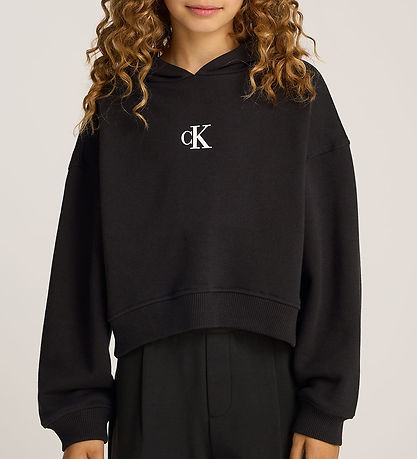Calvin Klein Hoodie - Logo Boxy Fit - Black