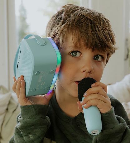 Haut-parleur av. 2 microphones Lalarma - Sans fil - Karaoké - Bl