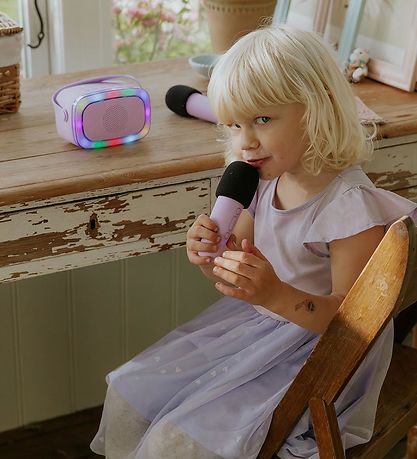 Lalarma Speaker w. 2 Microphones - Wireless - Karaoke - Purple