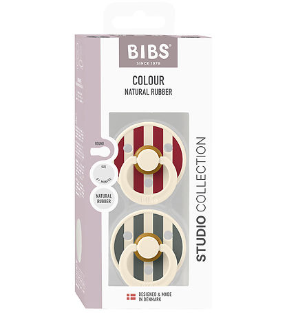 BIBS Colour Pacifiers - Size 2 - 2-Pack - Round - Ruby Pine Mix BIBS Colour Pacifiers - Size 2 - 2-Pack - Round - Ruby Pine Mix