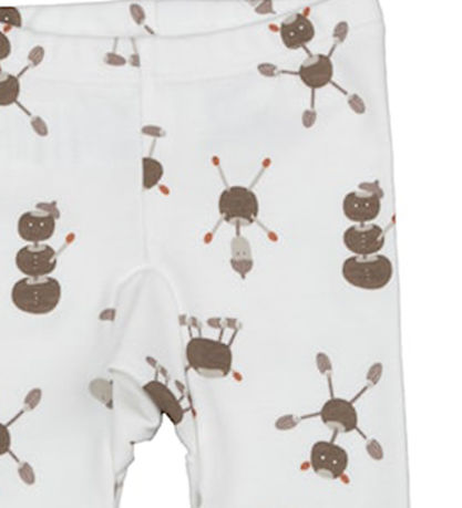 Katvig Leggings - Off White w. Chestnut figures Katvig Leggings - Off White w. Chestnut figures