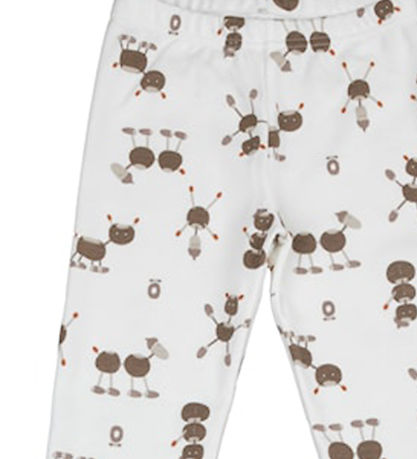 Katvig Leggings - Off White w. Chestnut figures