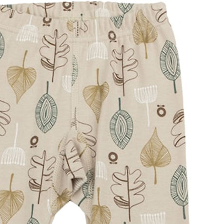 Leggings Katvig - Beige av. Feuilles