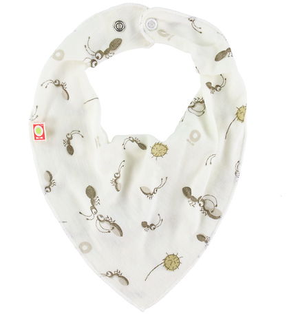 Katvig Teething Bib - Wool - Off White w. Ants