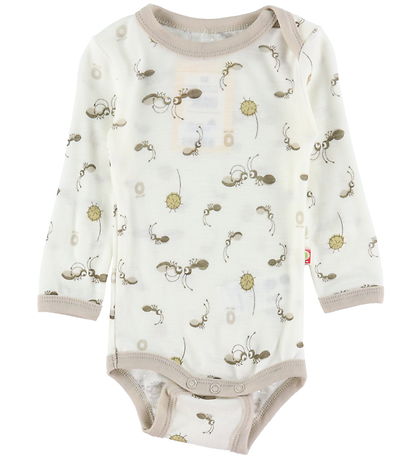 Katvig Bodysuit L/æ - Wool - Off White w. Ants
