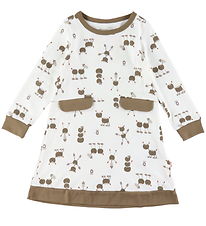 Katvig Dress - Off White w. Chestnut figures Katvig Dress - Off White w. Chestnut figures