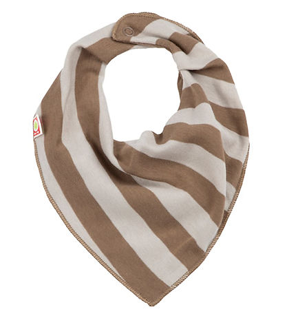 Katvig Teething Bib - Brown/Beige Striped