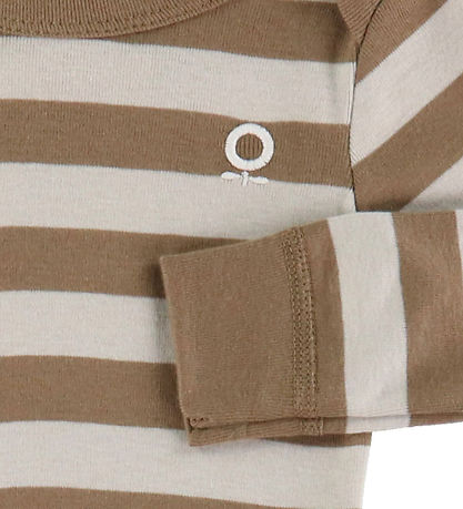 Katvig Bodysuit L/æ - Brown/Beige Striped