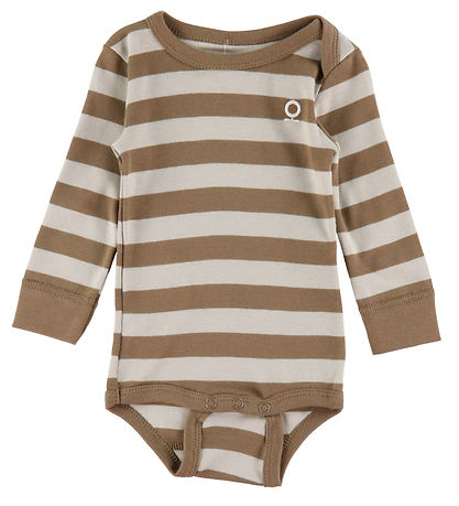 Katvig Bodysuit L/æ - Brown/Beige Striped