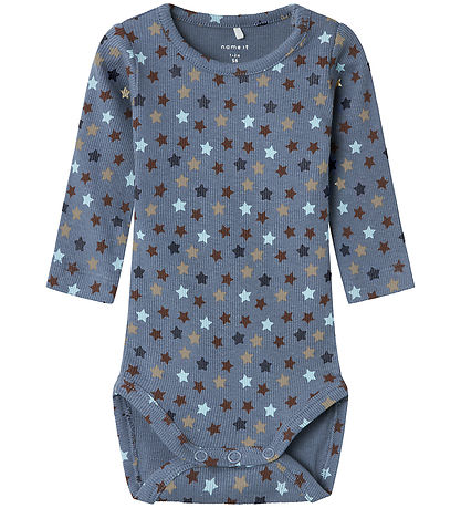 Name It Bodysuit L/æ - Rib - NbmRicco - Flint Stone w. Stars