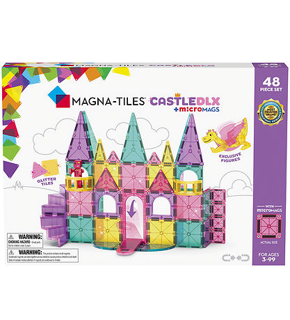 Magna-Tiles Magnet Set - 48 Parts - Castle Deluxe + MicroMAGS