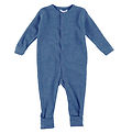 Joha Nightsuit w. Feet - Wool - Denim Blue
