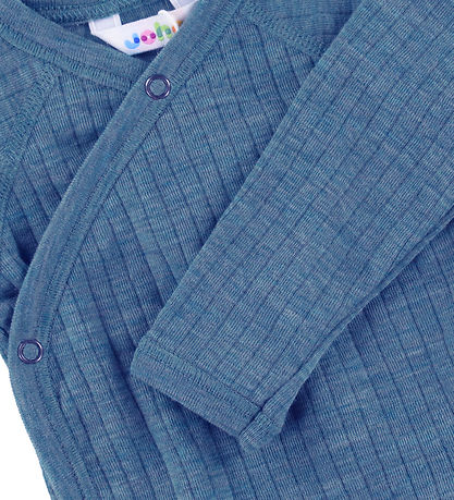 Joha Wrap Bodysuit L/æ - Wool - Denim Blue