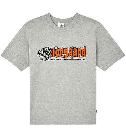 Mads Nørgaard T-Shirt - Theo - Light Grey Melange