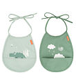 Done by Deer Bib - PU - 2-Pack - Croco Green