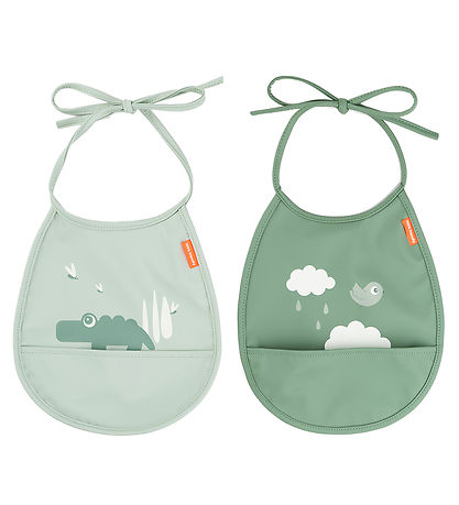 Bavoir Done by Deer - PU - 2 Pack - Croco Green Bavoir Done by Deer - PU - 2 Pack - Croco Green