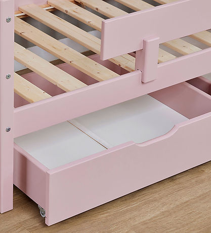Hoppekids Drawers w. Wheels - 2 pcs - 70x160 cm - Pale Rose