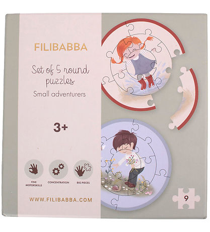 Puzzle-Set Filibabba - Rond - 5x9 Briques - Petits Aventuriers Puzzle-Set Filibabba - Rond - 5x9 Briques - Petits Aventuriers