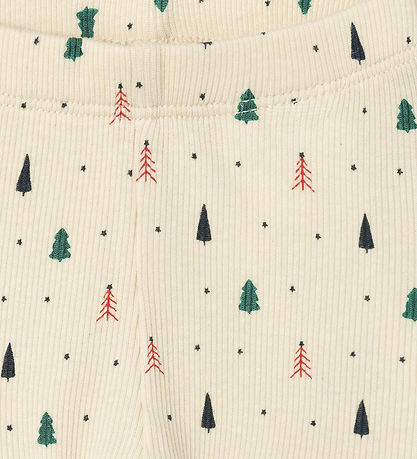 Name It Leggings - Rib - NbnDab - Summer Sand w. Christmas Trees Name It Leggings - Rib - NbnDab - Summer Sand w. Christmas Trees