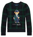 Polo Ralph Lauren Sweatshirt - Black/Green Check w. Soft Toy