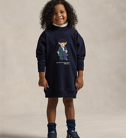 Polo Ralph Lauren Sweat Dress - Navy w. Soft Toy