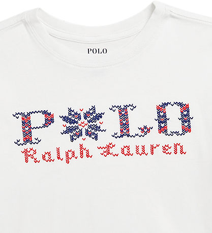 Polo Ralph Lauren Blouse - Cropped - White w. Embroidery