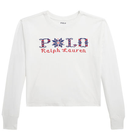 Polo Ralph Lauren Blouse - Cropped - White w. Embroidery