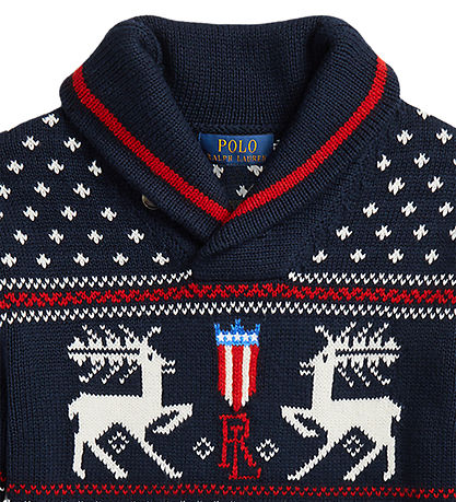 Polo Ralph Lauren Blouse - Cotton/Wool - Navy w. Pattern