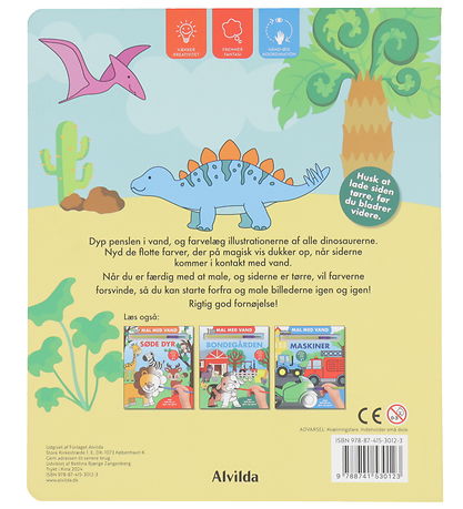 Alvilda Colouring Book - Paint With Water - Dinosaurs