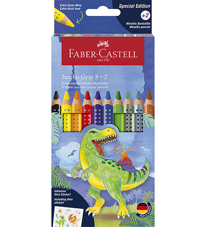 Faber-Castell Buntstifte - 10 st. - Jumbo Grip Dino Faber-Castell Buntstifte - 10 st. - Jumbo Grip Dino