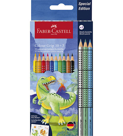 Faber-Castell Colouring Pencils - 13 pcs - Grip Dino