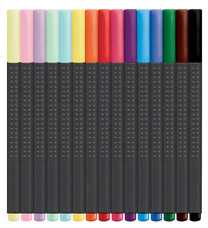 Faber-Castell Markers - Grip Fine pen - 15 pcs - Multi/Pastel