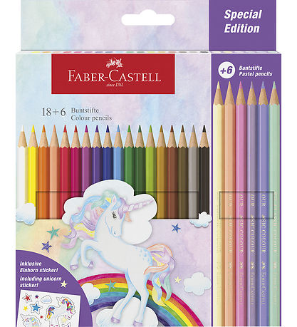 Faber-Castell Colouring Pencils - 24 pcs Unicorn Pastel