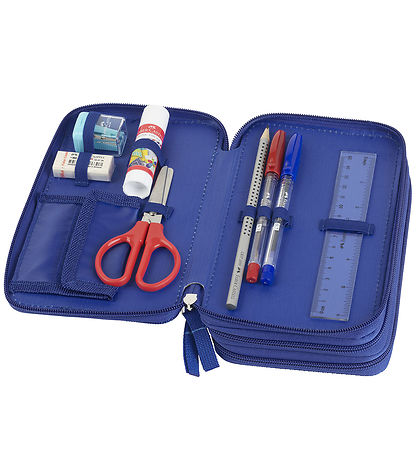 Faber-Castell Pencil Case w. Contents - Dinosaur - Blue